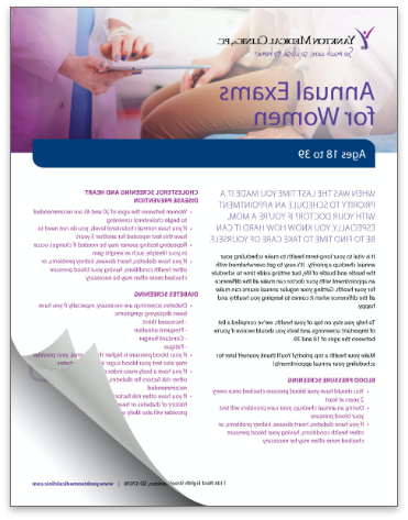 Thumbnail Annual Exam For Women Brochure Resource